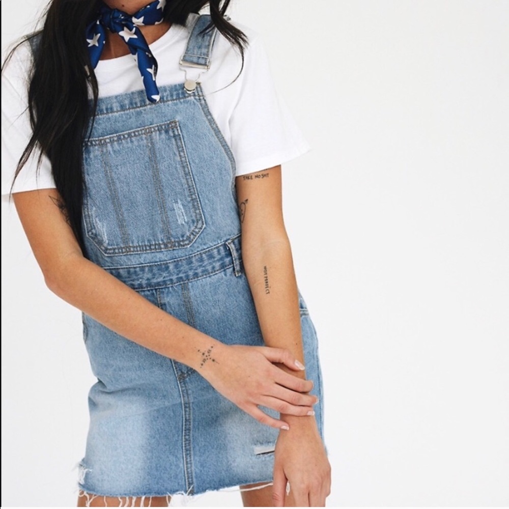 Denim overall dress